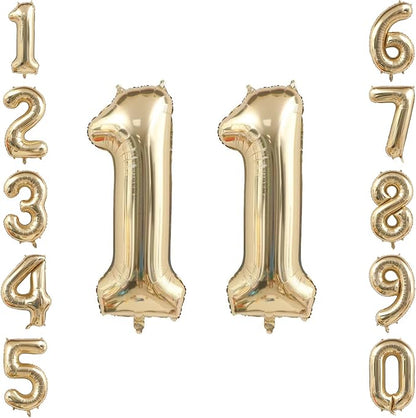 White Gold Number 11 Balloon 40 Inch, Champagne Foil Eleven Decoration | by Unknown