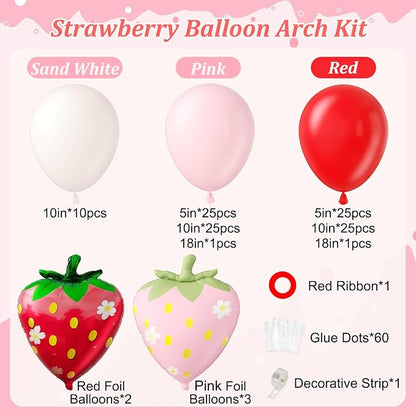 120pcs Strawberry Balloon Arch Kit - Image 2