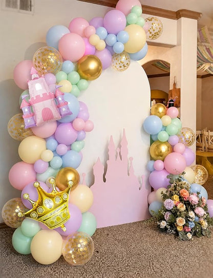 Princess Balloon Garland Arch Kit, Castle Carriage and Crown Foil Balloons - Image 7