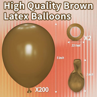 200pcs Brown Balloons 5 Inch, Small Mini Latex Balloons - Image 2