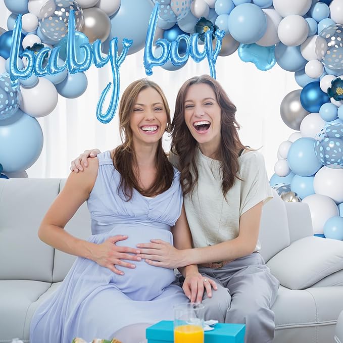 Amandir 137pcs Baby Blue Balloons Baby Shower Decorations - Image 7