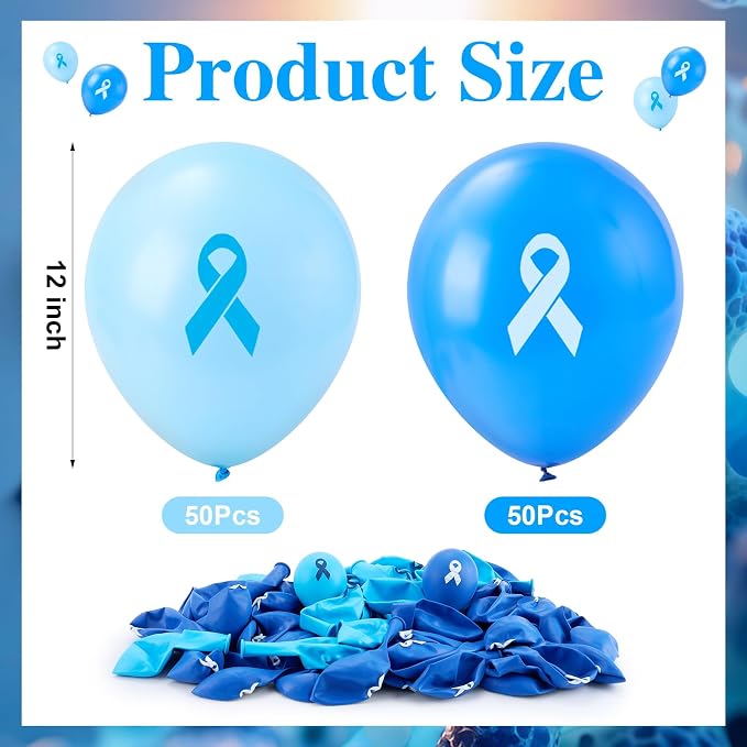 100 PCS Ribbon Awareness Balloons Decorations 12 Inch Ribbon Latex Balloons Arch - Image 2