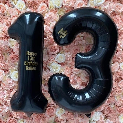 40 Inch Black 10 Number Balloons Giant 10 Balloons Black Birthday Balloons 10th - Image 7
