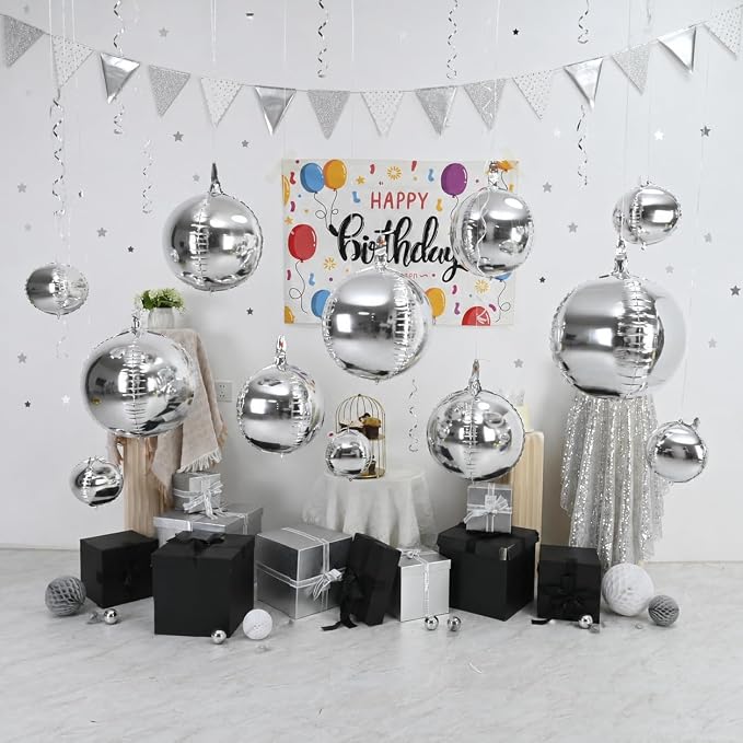 Silver Round Foil Balloons - Image 5
