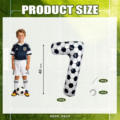 40 Inch Soccer Number 7 Foil Balloon, Soccer Birthday Party Decorations | - Image 2