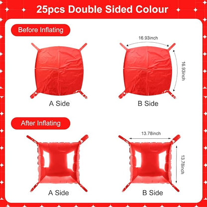 Red Square Foil Balloons 25 Pcs Metallic Red Balloons Wall Backdrop - Image 7