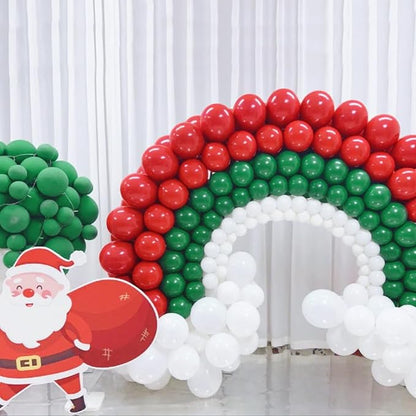 100 Pcs Christmas Red Green Balloons 12 Inch Red Green and White Latex Balloons - Image 7