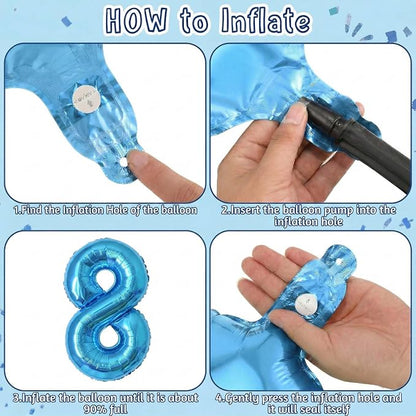 Light Blue Number 8 Balloon 40 Inch, Foil Numeral - Image 5
