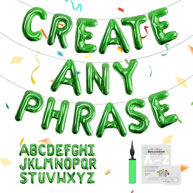 52 pcs Green Foil Letter Balloons by TangTuan