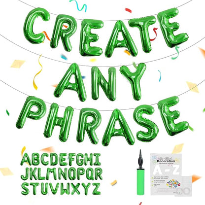 52 pcs Green Foil Letter Balloons by TangTuan