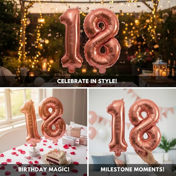 Number 18 Balloon Foil Mylar Balloons - Image 2