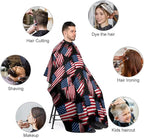 Extra Long Professional Salon Cape, Cool American Flag Apron Haircuting Salon Cape Gown for Hair Cutting Styling