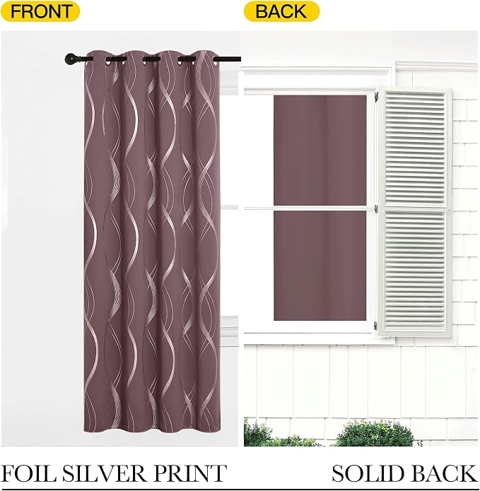 NICETOWN Dry Rose Blackout Curtain Panels 84 - Image 6