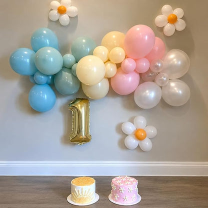 Pink Blue Green Balloons, 12 Inch 50pcs Pastel Light Baby Pink Blue Sage Dusty - Image 3