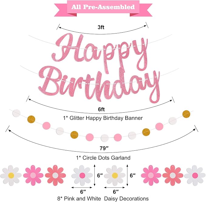 Pre-Strung Happy Birthday Banner, NO DIY Party Decorations | Birthday Party - Image 2