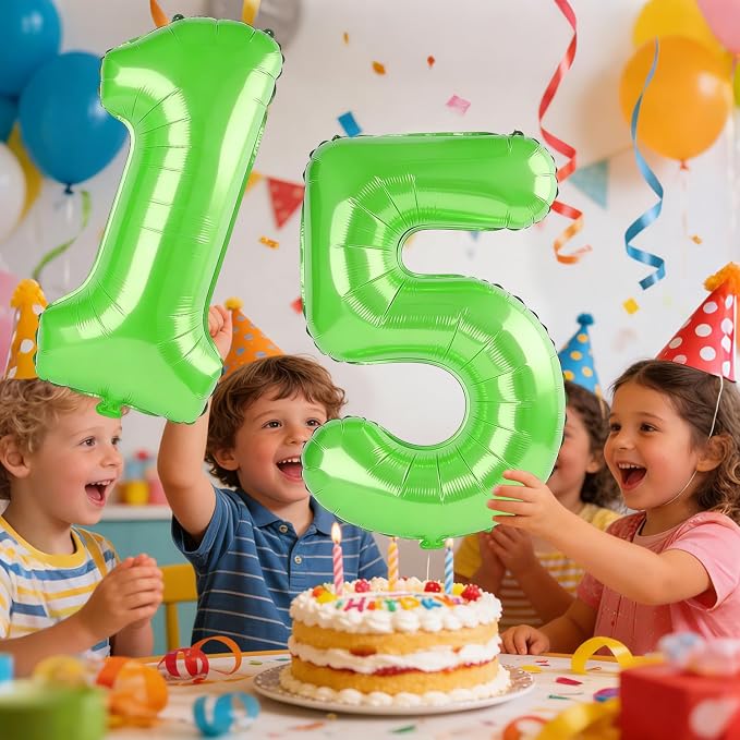 40 Inch Number 15 Balloons for 15th Birthday Party Decorations, 0-100 Fruit - Image 2