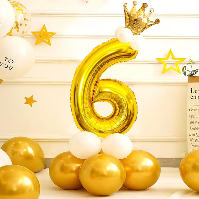 Gold Number Balloons Birthday Balloons - Image 3