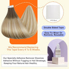 Full Shine Hair Extensions Real Human Hair Tape in Color 6/27/60 Brown and Blonde Seamless Skin Weft Double Sided Tape in Extensions 14 Inch 20PCS Straight Invisible Remy Extensions 50g for Women