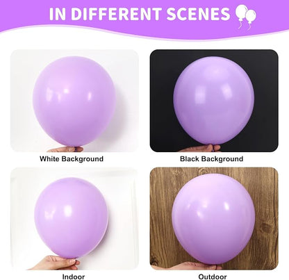 RUBFAC 135pcs Pastel Purple Lavender Balloons Different Sizes 18 12 10 5 Inch - Image 4