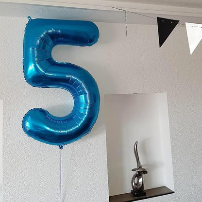 40 inch Blue Number Balloon Giant Foil Helium Balloons Blue Number 5 Balloon - Image 6