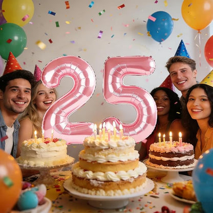 40 Inch Number 25 Balloons for 25th Birthday Party Decorations, 0-100 Jewelry - Image 2