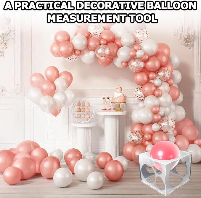 11 Holes Plastic Balloon Sizer Cube Box Collapsible 2-10 Inch Balloon Sizer - Image 3