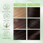 Hair Dye Shampoo 3-in-1, Instant Natural Hair Color Dye Shampoo for Women Men Black Tea, Root Touch Up & 3-4 Weeks Lasting & Easy to Use & for All Hair Types, 500ml