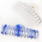 5.5 Inches Extra Large Hair Clips for Long Thick Hair Women’s Jumbo Hair Claw Clips 2 Counts in Set Hair Accessories(transparent and ocean blue)