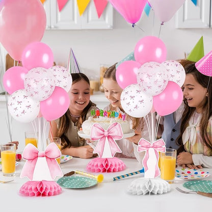 6 Set Pink Bow Birthday Decoration - Image 7