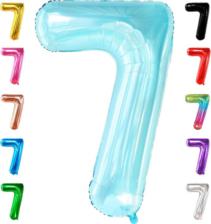 KatchOn Light Blue Number 7 Balloon 40 Inch | 7th Birthday Balloon by KatchOn