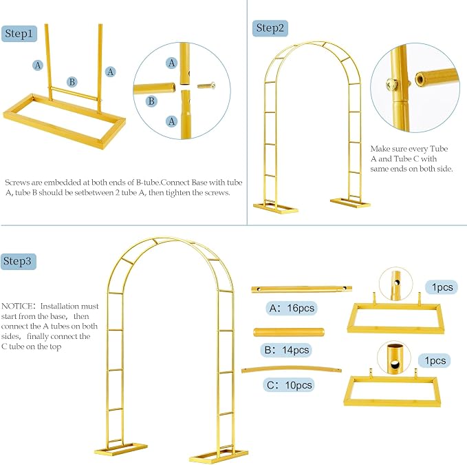 7.2FTx4.3FT Balloon Arch Stand, Wedding Arch - Image 8