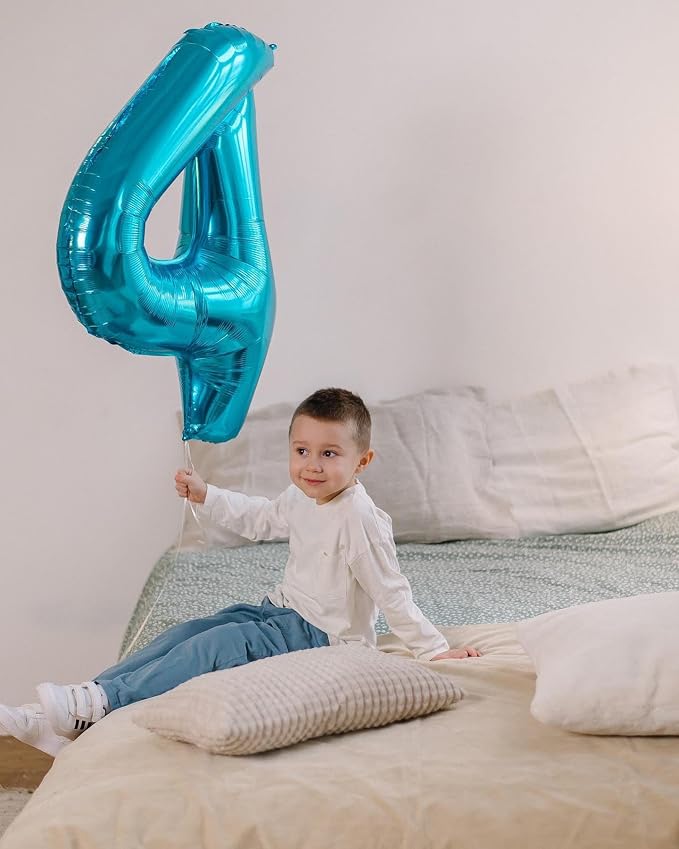 Light Blue Number 8 Balloon 40 Inch, 8th Birthday Decorations Men Women | Foil - Image 4