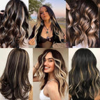 Blonde Hair Extensions Clip in for Kids Girls, 10 Pieces 22 Inch Long Straight Colored Streak Synthetic Accessories Hairpiece Clip ins, Play Party Highlights