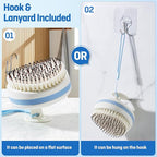 Scalp Massager with Double-Layer Bristles,Anti-Slip Rich-Lathering Hair Washing Shampoo Brush,Curved Scalp Scrubber with Better Head Fit for Dandruff Removal,Scalp Stimulator for Wet&Dry Use.