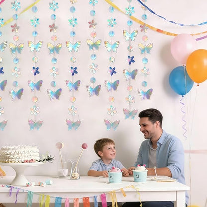 6 Pack Each 13Ft Iridescent Butterfly Garland Holographic Banner | Double Side - Image 5