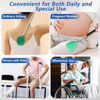 Back Scratcher Extendable with 6 Detachable Scratching Heads and Hair Scalp Massager for Itches Lotion Application Spa Adults Women Men Seniors The Disabled Baby Green