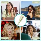 Crimper Hair Tool, Hair Crimper for Women, Beach Waves Curling Wand with Negative Ions, Adjustable Temp, Anti-Scald Design, Auto Shut-Off, Dual Voltage, 1.42 Inch (Green)