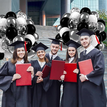 60pcs Black and Silver Balloons 12inch - Image 7