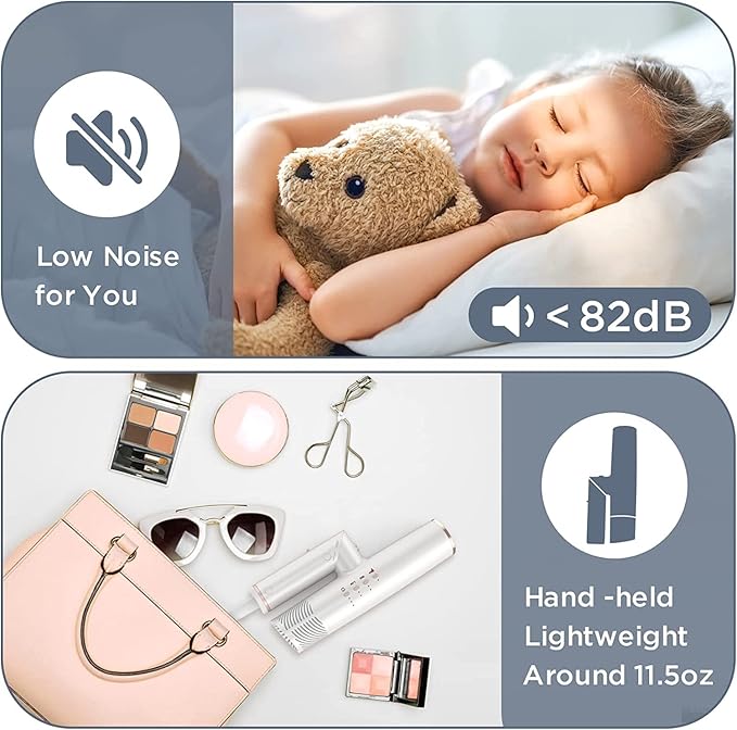 High Speed Hair Dryer, Travel Blow Dryer Foldable Ionic Small Professional Brushless Motor 9 Modes Portable One Touch Switch with Concentrator Nozzle Attachment for Home, Hotel, Salon