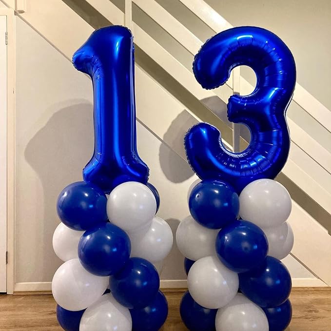 Navy Blue 13 Balloon Numbers, 40 Inch Dark Blue 13 or 31 Birthday Balloons - Image 4
