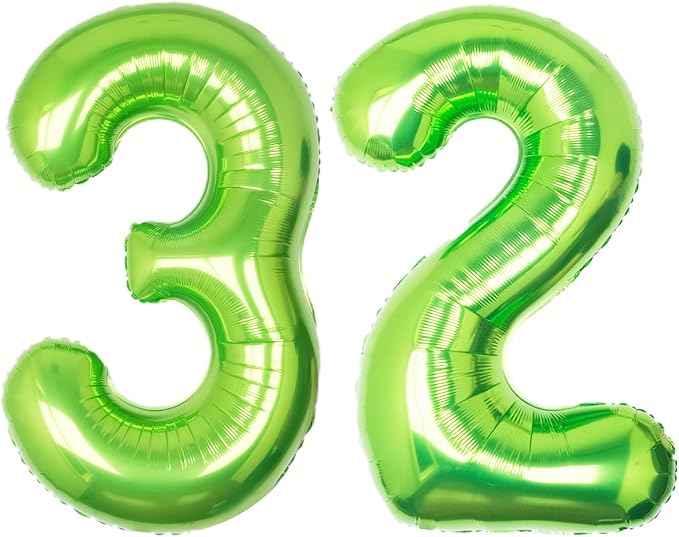 40 Inch Green Number 32 Balloon Lime Big Large Helium Number 0-9 | Giant by SULALABOO
