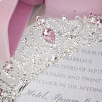Didder Elegant Silver Tiara with Pink Crystals - Women's Birthday & Wedding Crown