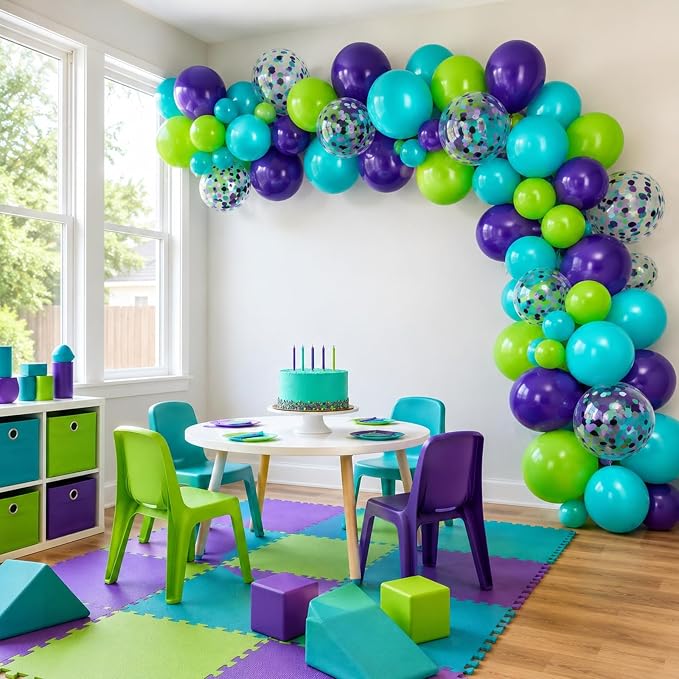 Green Purple Teal Balloons - Image 9