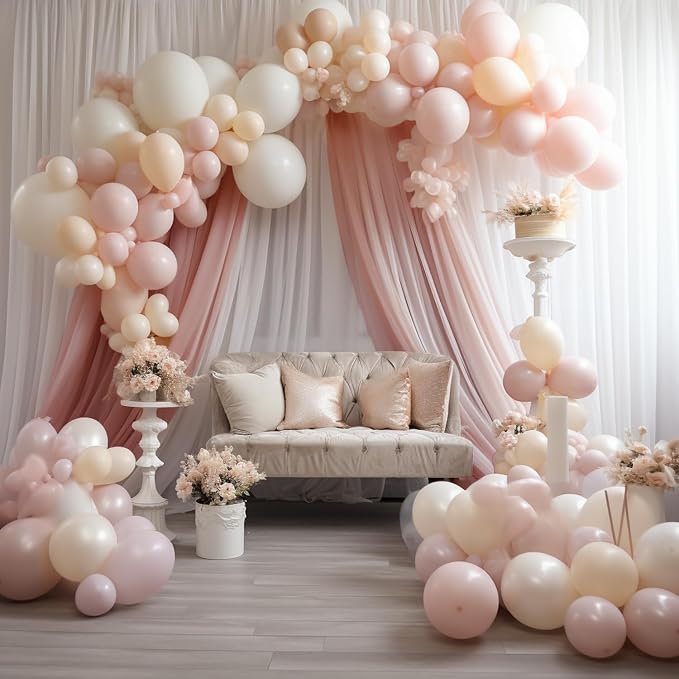 Wedding Arch Draping Fabric Backdrop Drapes 2 Panels, Dusty Rose | 28.7"x20FT - Image 7