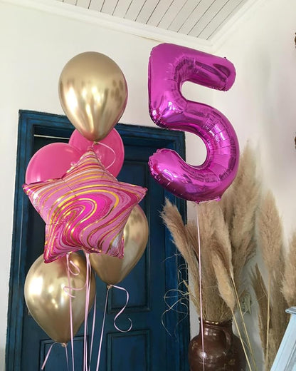 Hot Pink Number 5 Balloon 40 Inch - Image 2
