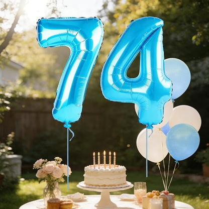 40 Inch Number 74 Balloons for 74th Birthday Party Decorations, 0-100 Jewelry - Image 3