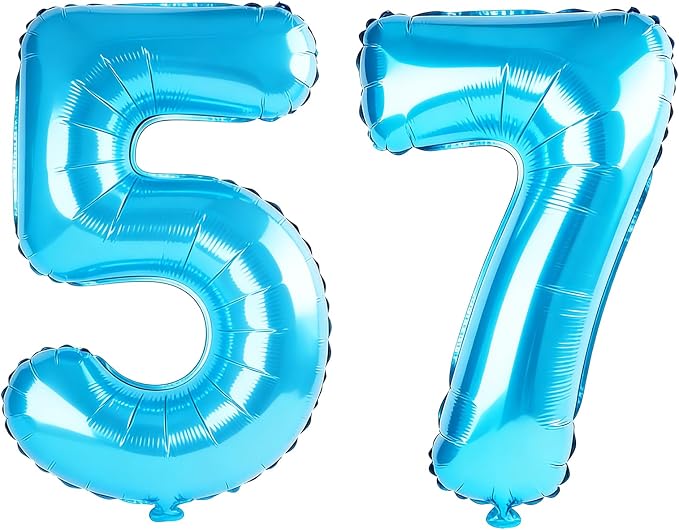 40 Inch Number 57 Balloons for 57th Birthday Party Decorations, 0-100 Jewelry by FOBELEC