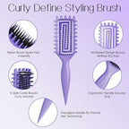 Curly Hair Brush,Curl Defining Brush for Effortlessly Defined Curls & Waves,Vented Hair Brush for Wet & Dry Hair,Women and Men,Reduces Frizz (Purple)