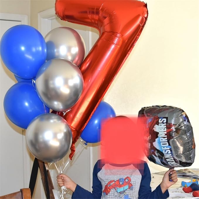 Red Number 7 Balloon, 40 Inch Large Number 0-9 Set - Image 4