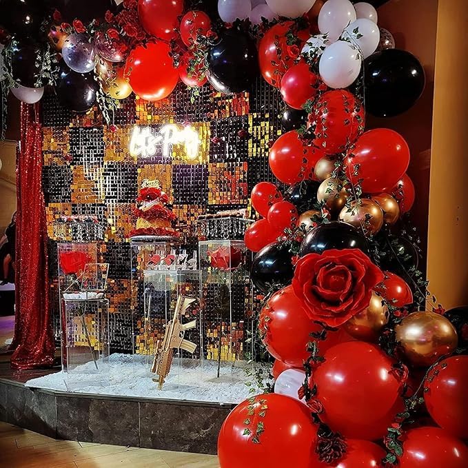 153Pcs Red and Black Balloons Garland Arch Kit - Image 6